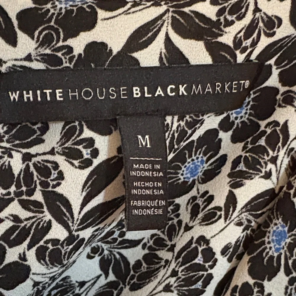 WHBM Kimono Style Top. Black w/Floral Print. Sz M. Excellent condition! - Picture 3 of 7